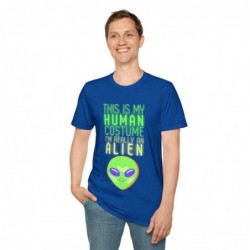 Get ready for Halloween with this This is my human costume I'm really an Alien funny Unisex Softstyle T-Shirt