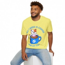 All I need is Coffee and my Cat Unisex Softstyle T-Shirt