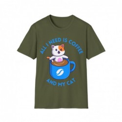 All I need is Coffee and my Cat Unisex Softstyle T-Shirt