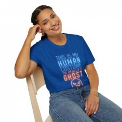 Get ready for Halloween with this is my human costume I'm really a ghost funny Unisex Softstyle T-Shirt