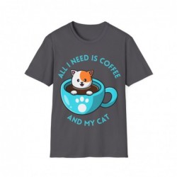 All I need is Coffee and my Cat Unisex Softstyle T-Shirt