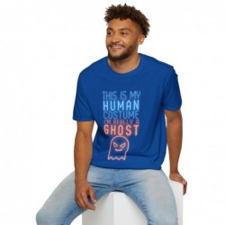 Get ready for Halloween with this is my human costume I'm really a ghost funny Unisex Softstyle T-Shirt