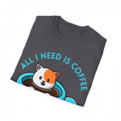 All I need is Coffee and my Cat Unisex Softstyle T-Shirt