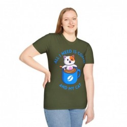 All I need is Coffee and my Cat Unisex Softstyle T-Shirt