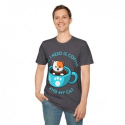 All I need is Coffee and my Cat Unisex Softstyle T-Shirt