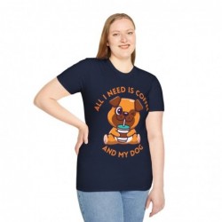 All I need is Coffee and my Dog Unisex Softstyle T-Shirt