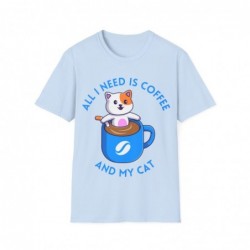 All I need is Coffee and my Cat Unisex Softstyle T-Shirt