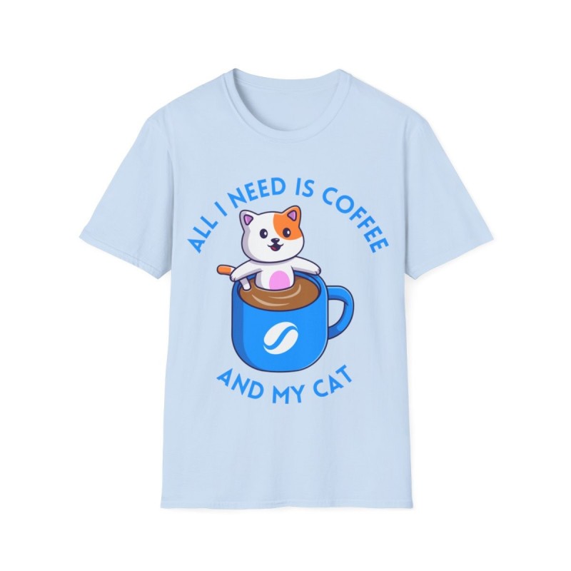 All I need is Coffee and my Cat Unisex Softstyle T-Shirt