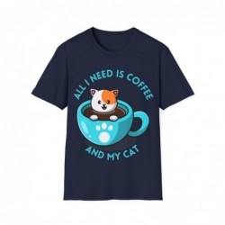 All I need is Coffee and my Cat Unisex Softstyle T-Shirt