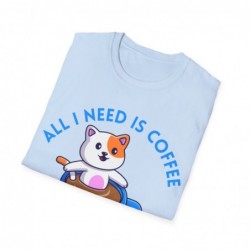 All I need is Coffee and my Cat Unisex Softstyle T-Shirt