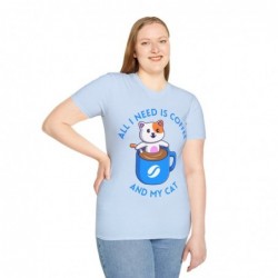All I need is Coffee and my Cat Unisex Softstyle T-Shirt