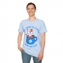 All I need is Coffee and my Cat Unisex Softstyle T-Shirt