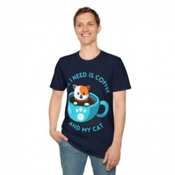 All I need is Coffee and my Cat Unisex Softstyle T-Shirt
