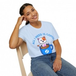 All I need is Coffee and my Cat Unisex Softstyle T-Shirt