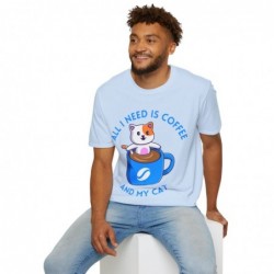 All I need is Coffee and my Cat Unisex Softstyle T-Shirt