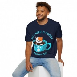 All I need is Coffee and my Cat Unisex Softstyle T-Shirt