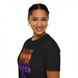 Get ready for Halloween with this This is my human costume I'm really a Witch funny Unisex Softstyle T-Shirt