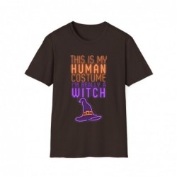 Get ready for Halloween with this This is my human costume I'm really a Witch funny Unisex Softstyle T-Shirt
