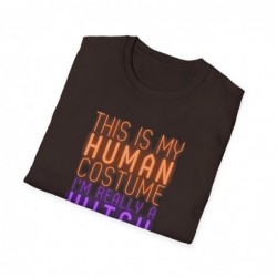 Get ready for Halloween with this This is my human costume I'm really a Witch funny Unisex Softstyle T-Shirt