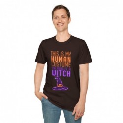Get ready for Halloween with this This is my human costume I'm really a Witch funny Unisex Softstyle T-Shirt
