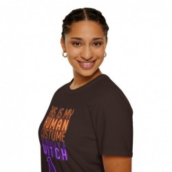 Get ready for Halloween with this This is my human costume I'm really a Witch funny Unisex Softstyle T-Shirt
