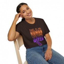 Get ready for Halloween with this This is my human costume I'm really a Witch funny Unisex Softstyle T-Shirt