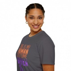 Get ready for Halloween with this This is my human costume I'm really a Witch funny Unisex Softstyle T-Shirt