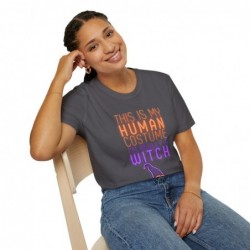Get ready for Halloween with this This is my human costume I'm really a Witch funny Unisex Softstyle T-Shirt