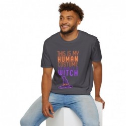 Get ready for Halloween with this This is my human costume I'm really a Witch funny Unisex Softstyle T-Shirt