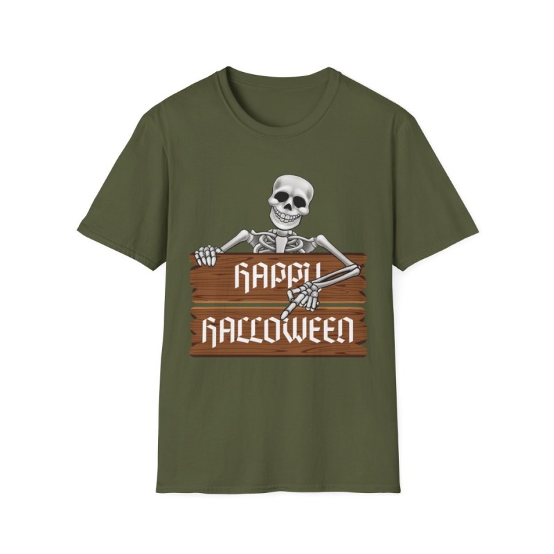 Happy Halloween Skeleton Spooky Unisex Softstyle T-Shirt