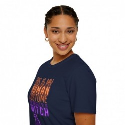 Get ready for Halloween with this This is my human costume I'm really a Witch funny Unisex Softstyle T-Shirt