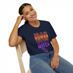 Get ready for Halloween with this This is my human costume I'm really a Witch funny Unisex Softstyle T-Shirt