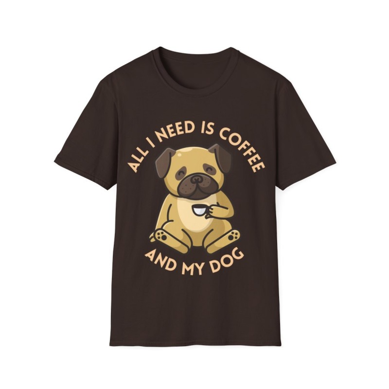 All I need is Coffee and my Dog Unisex Softstyle T-Shirt