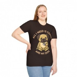 All I need is Coffee and my Dog Unisex Softstyle T-Shirt