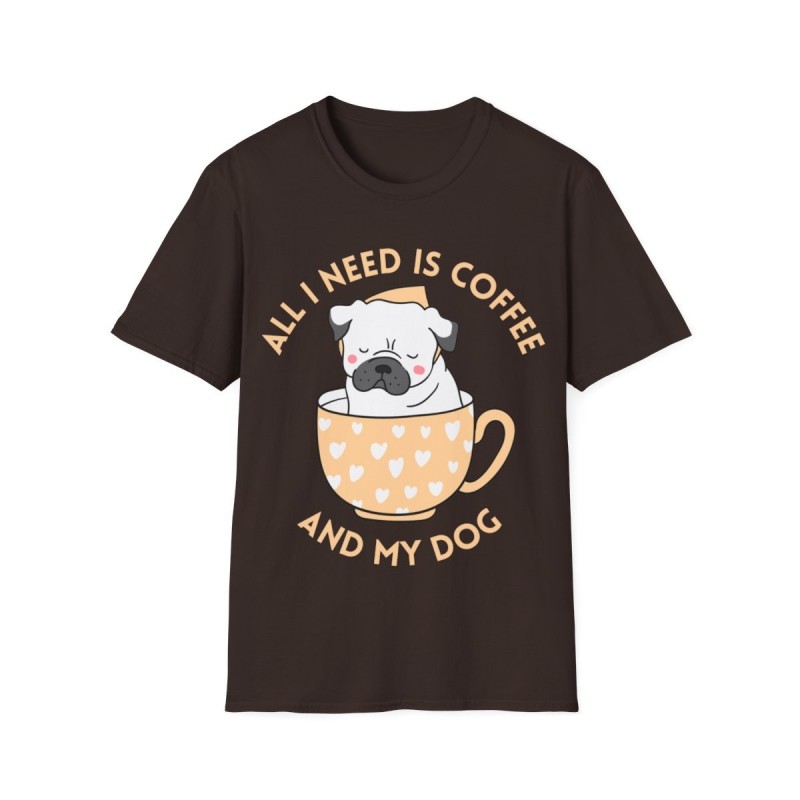 All I need is Coffee and my Dog Unisex Softstyle T-Shirt