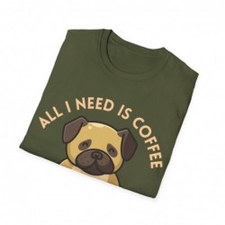 All I need is Coffee and my Dog Unisex Softstyle T-Shirt