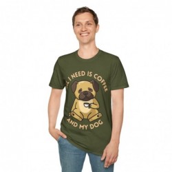 All I need is Coffee and my Dog Unisex Softstyle T-Shirt