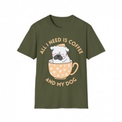 All I need is Coffee and my Dog Unisex Softstyle T-Shirt