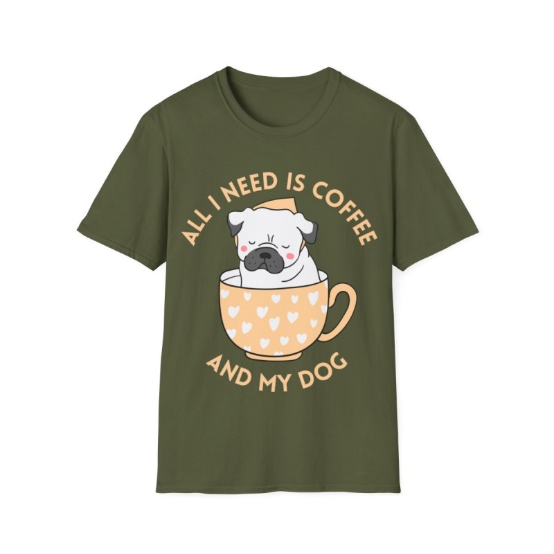 All I need is Coffee and my Dog Unisex Softstyle T-Shirt