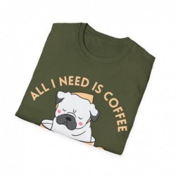 All I need is Coffee and my Dog Unisex Softstyle T-Shirt