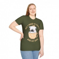 All I need is Coffee and my Dog Unisex Softstyle T-Shirt