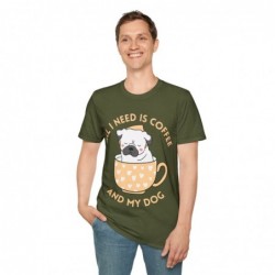 All I need is Coffee and my Dog Unisex Softstyle T-Shirt