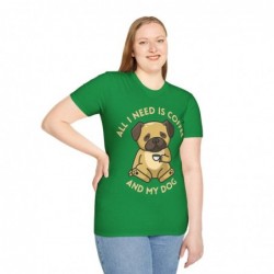 All I need is Coffee and my Dog Unisex Softstyle T-Shirt