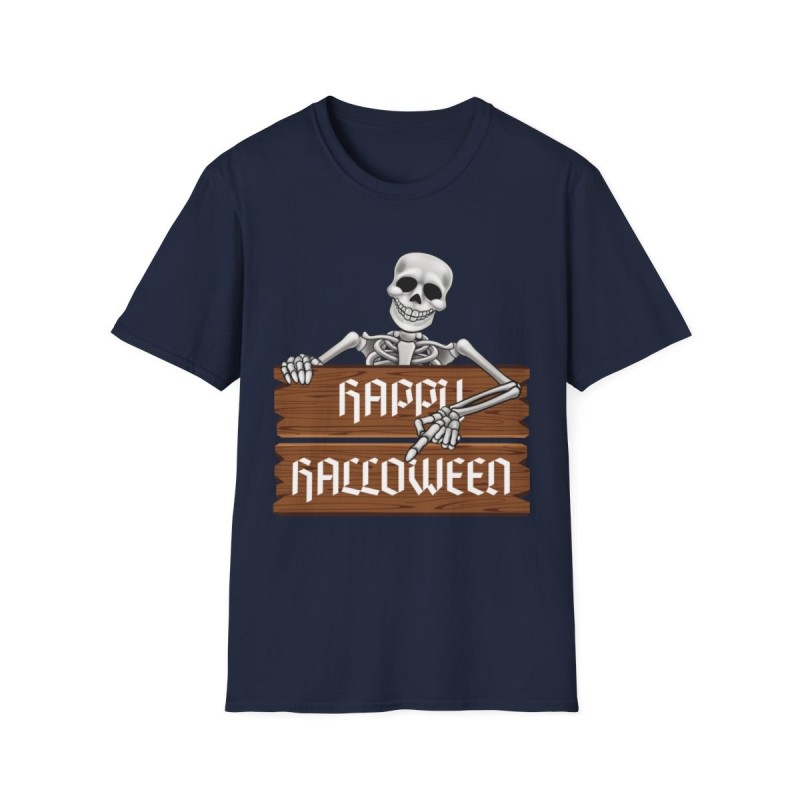 Happy Halloween Skeleton Spooky Unisex Softstyle T-Shirt