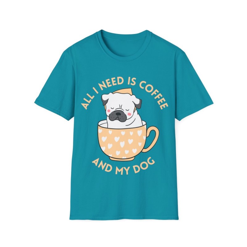 All I need is Coffee and my Dog Unisex Softstyle T-Shirt