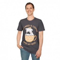 All I need is Coffee and my Dog Unisex Softstyle T-Shirt