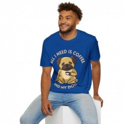 All I need is Coffee and my Dog Unisex Softstyle T-Shirt