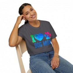 Love the paw as a Dog Mom Unisex Softstyle T-Shirt