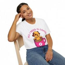 All I need is Coffee and my Dog Unisex Softstyle T-Shirt
