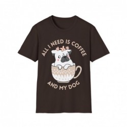 All I need is Coffee and my Dog Unisex Softstyle T-Shirt